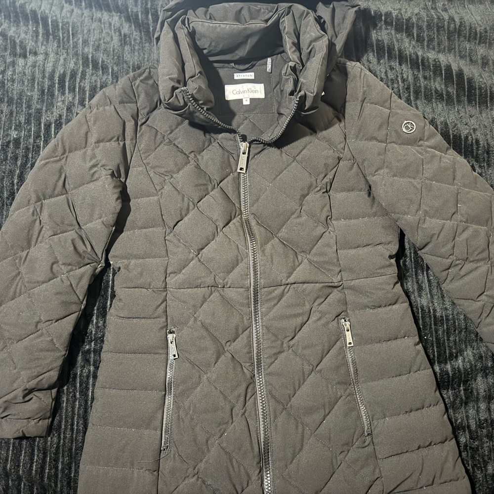 Black Calvin Klein Long Down Puffer Coat, Women’s M